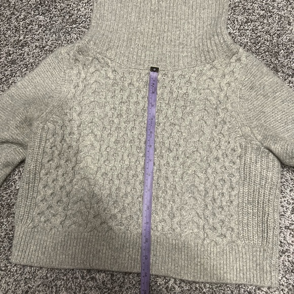 Club Monaco wool and angora blend cropped cowl neck sweater in grey - Picture 9 of 9